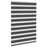 vidaXL Zebra roleta čierna 110x100 cm šírka látky 105,9cm polyester – Obrázok 3