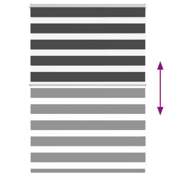 vidaXL Zebra roleta čierna 110x100 cm šírka látky 105,9cm polyester – Obrázok 5