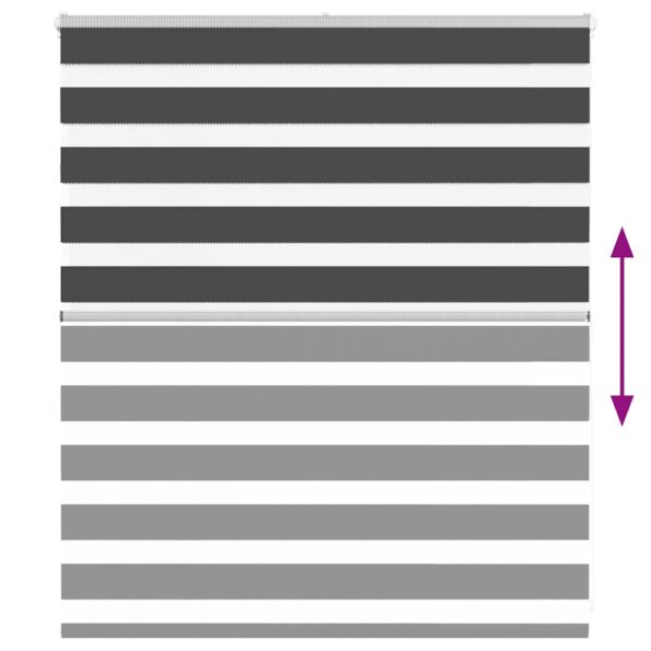 vidaXL Zebra roleta čierna 135x100 cm šírka látky 130,9cm polyester – Obrázok 5