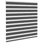vidaXL Zebra roleta čierna 140x100 cm šírka látky 135,9cm polyester – Obrázok 3