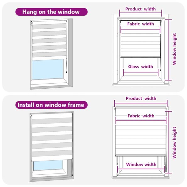 vidaXL Zebra roleta čierna 145x100 cm šírka látky 140,9cm polyester – Obrázok 7