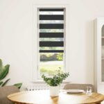 vidaXL Zebra roleta čierna 45x150 cm šírka látky 40,9 cm polyester – Obrázok 2