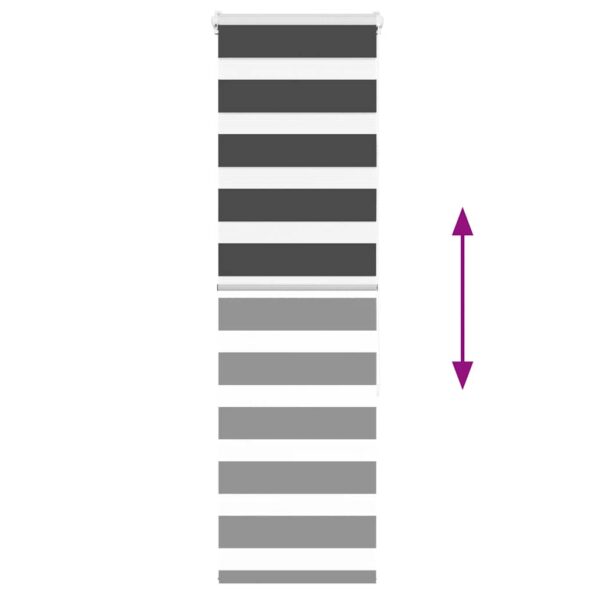 vidaXL Zebra roleta čierna 45x150 cm šírka látky 40,9 cm polyester – Obrázok 5