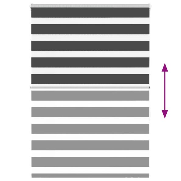 vidaXL Zebra roleta čierna 105x150 cm šírka látky 100,9cm polyester – Obrázok 5