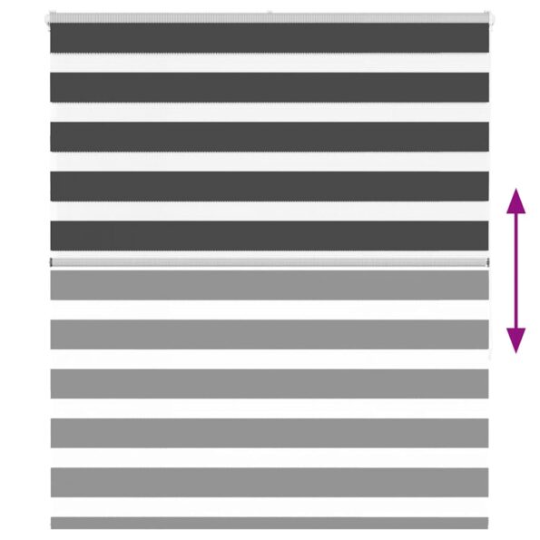 vidaXL Zebra roleta čierna 120x150 cm šírka látky 115,9cm polyester – Obrázok 5