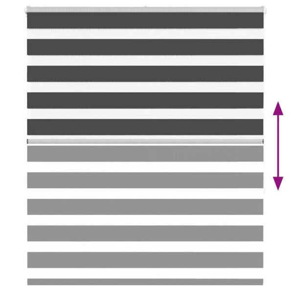 vidaXL Zebra roleta čierna 125x150 cm šírka látky 120,9cm polyester – Obrázok 5