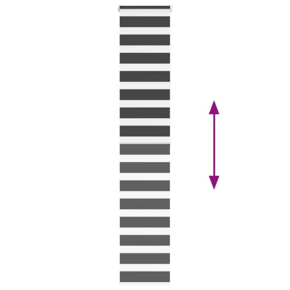 vidaXL Zebra roleta čierna 40x200 cm šírka látky 35,9 cm polyester – Obrázok 5