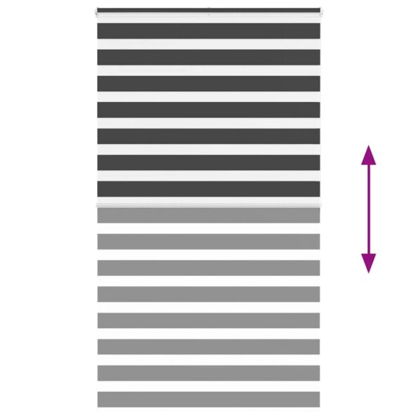 vidaXL Zebra roleta čierna 135x200 cm šírka látky 130,9cm polyester – Obrázok 5