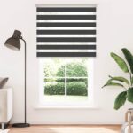 vidaXL Zebra roleta čierna 130x230 cm šírka látky 125,9cm polyester – Obrázok 2