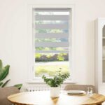 vidaXL Zebra roleta svetlosivá 55x150cm šírka látky 50,9 cm polyester – Obrázok 2