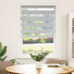 vidaXL Zebra roleta svetlosivá 75x150cm šírka látky 70,9 cm polyester – Obrázok 2