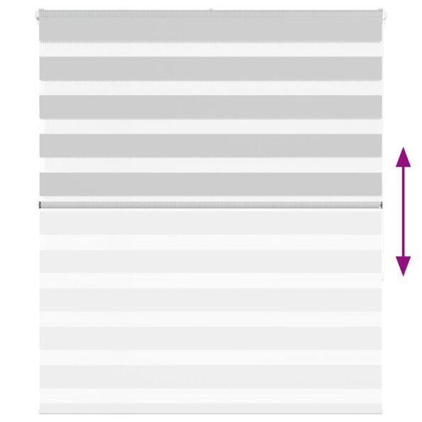 vidaXL Zebra roleta svetlosivá 135x150cm šírka látky 130,9cm polyester – Obrázok 5