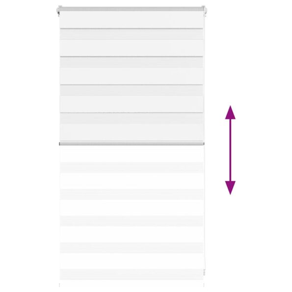 vidaXL Zebra roleta biela 80x100 cm šírka látky 75,9 cm polyester – Obrázok 5