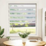 vidaXL Zebra roleta biela 95x100 cm šírka látky 90,9 cm polyester – Obrázok 2