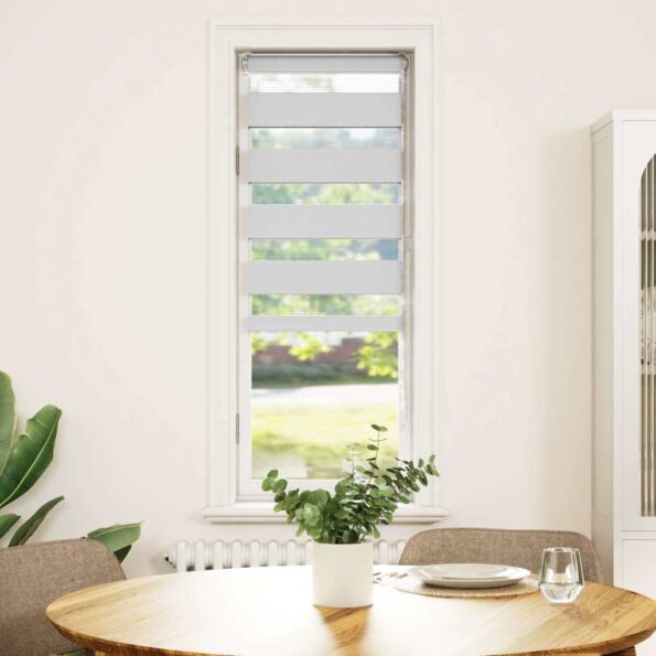 vidaXL Zebra roleta biela 45x150 cm šírka látky 40,9 cm polyester – Obrázok 2