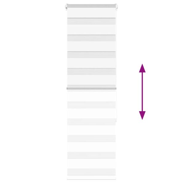 vidaXL Zebra roleta biela 45x150 cm šírka látky 40,9 cm polyester – Obrázok 5