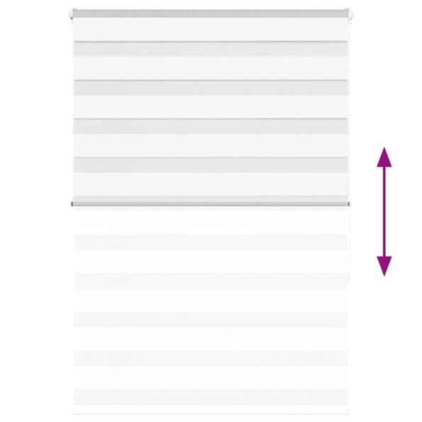 vidaXL Zebra roleta biela 105x150 cm šírka látky 100,9cm polyester – Obrázok 5