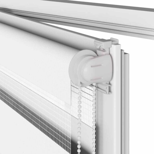 vidaXL Zebra roleta biela 145x150 cm šírka látky 140,9cm polyester – Obrázok 11