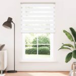 vidaXL Zebra roleta biela 130x200 cm šírka látky 125,9cm polyester – Obrázok 2