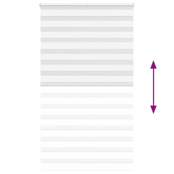 vidaXL Zebra roleta biela 135x230 cm šírka látky 130,9cm polyester – Obrázok 5