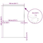 vidaXL Sprchová roleta s kazetou, 150x240 cm, šírka látky 146 cm – Obrázok 12