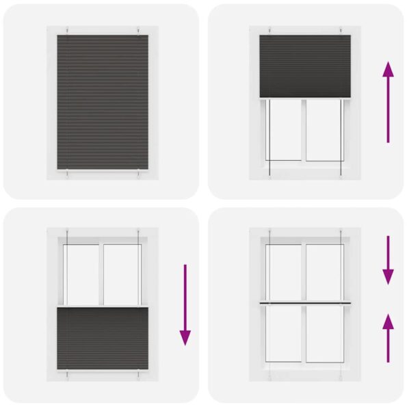 vidaXL plisovaná roleta čierna 100x100 cm Šírka látky 99,4 cm – Obrázok 7