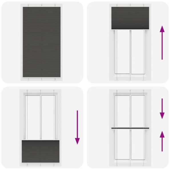 vidaXL plisovaná roleta čierna 105x200 cm Šírka látky 104,4 cm – Obrázok 7