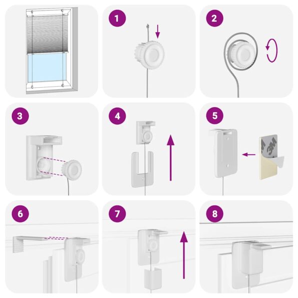 vidaXL plisovaná roleta Bordeaux červená 115x150 cm Šírka látky – Obrázok 6