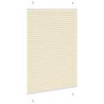 vidaXL plisovaná roleta krémová 85x100 cm Šírka látky 84,4 cm