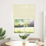 vidaXL plisovaná roleta krémová 85x100 cm Šírka látky 84,4 cm – Obrázok 2