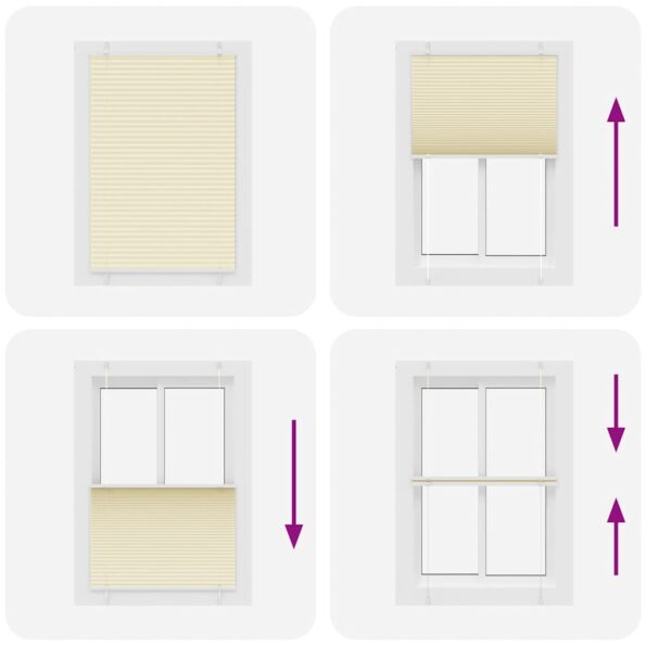 vidaXL plisovaná roleta krémová 95x100 cm Šírka látky 94,4 cm – Obrázok 5