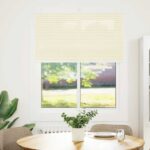 vidaXL plisovaná roleta krémová 110x100 cm Šírka látky 109,4 cm – Obrázok 2