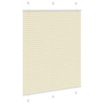 vidaXL plisovaná roleta krémová 110x100 cm Šírka látky 109,4 cm – Obrázok 3