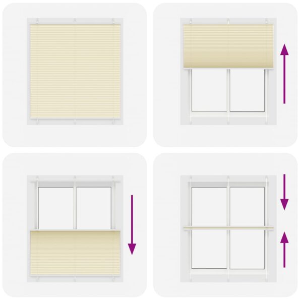 vidaXL plisovaná roleta krémová 120x100 cm Šírka látky 119,4 cm – Obrázok 5