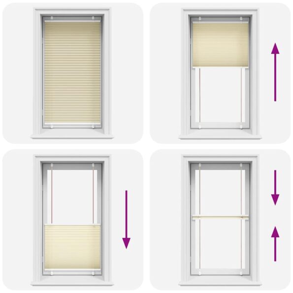 vidaXL plisovaná roleta krémová 75x150 cm Šírka látky 74,4 cm – Obrázok 5