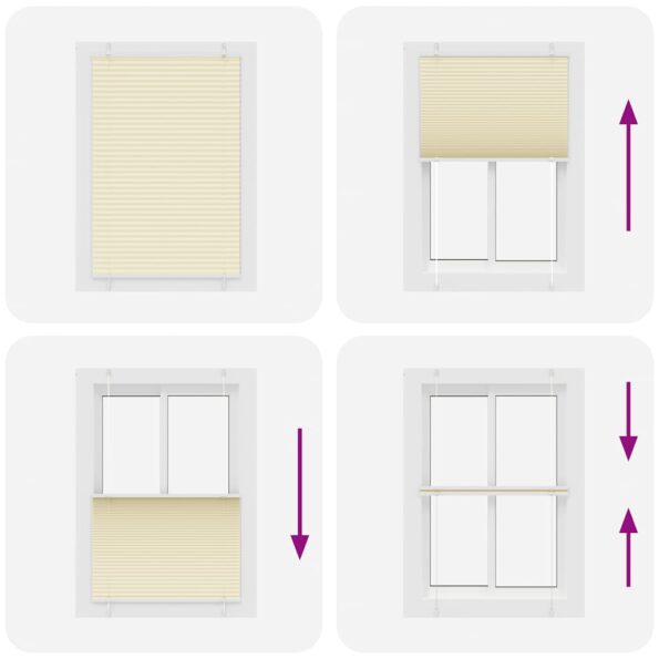 vidaXL plisovaná roleta krémová 95x150 cm Šírka látky 94,4 cm – Obrázok 5