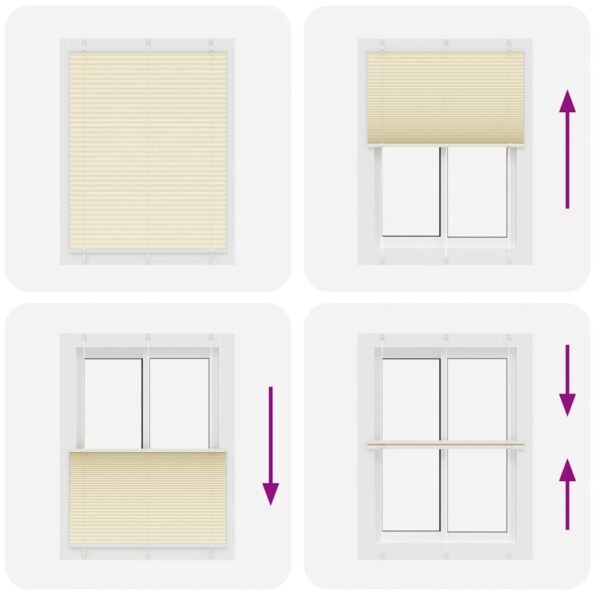 vidaXL plisovaná roleta krémová 105x150 cm Šírka látky 104,4 cm – Obrázok 5