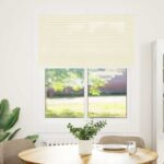 vidaXL plisovaná roleta krémová 110x150 cm Šírka látky 109,4 cm – Obrázok 2