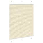 vidaXL plisovaná roleta krémová 110x150 cm Šírka látky 109,4 cm – Obrázok 3