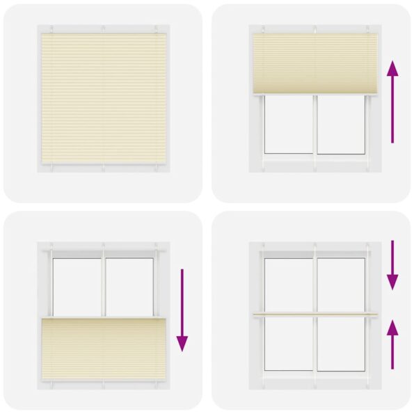 vidaXL plisovaná roleta krémová 115x150 cm Šírka látky 114,4 cm – Obrázok 5