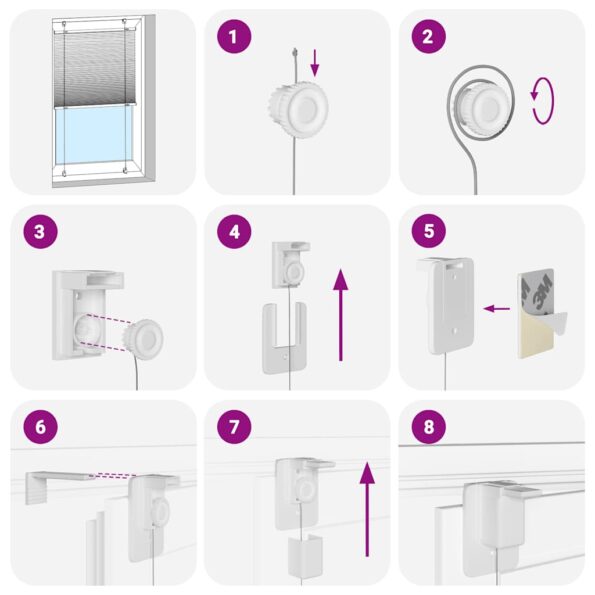 vidaXL plisovaná roleta krémová 115x150 cm Šírka látky 114,4 cm – Obrázok 6