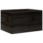 VidaXL Drevená škatuľka s rúčkami čierna 40x30x23 cm masívna borovica – Obrázok 2