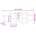 vidaXL Nástenná polica dymový dub 129x18x42 cm kompozitné drevo – Obrázok 10