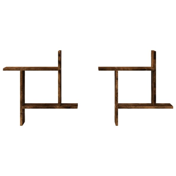 vidaXL Nástenné police 2 ks dymový dub 50x12x50 cm kompozitné drevo – Obrázok 4