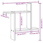 vidaXL Nástenné police 2 ks dymový dub 50x12x50 cm kompozitné drevo – Obrázok 11