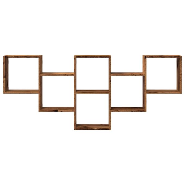 vidaXL Nástenná polica staré drevo 159x18x66 cm kompozitné drevo – Obrázok 4