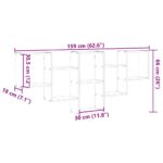 vidaXL Nástenná polica staré drevo 159x18x66 cm kompozitné drevo – Obrázok 10