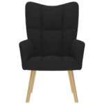 vidaXL Relaxačné kreslo čierne látkové – Obrázok 4