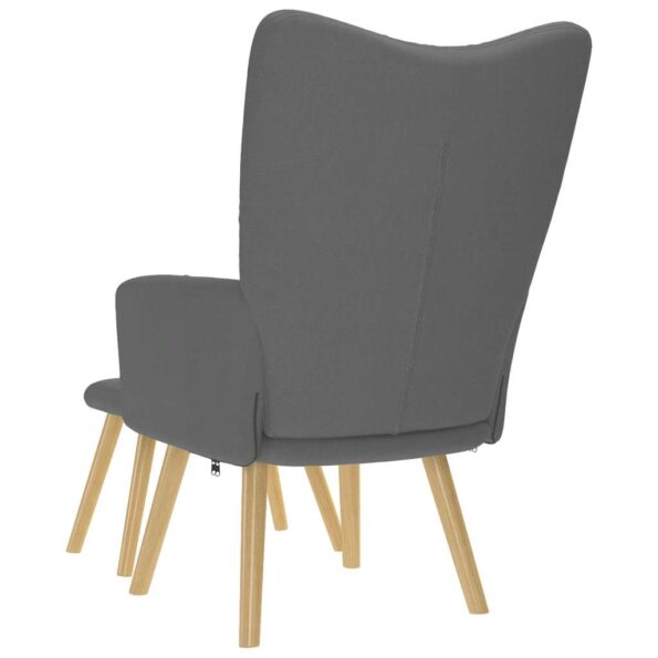 vidaXL Relaxačné kreslo s podnožkou tmavosivé látka – Obrázok 8