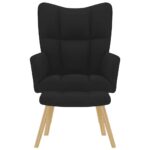 vidaXL Relaxačné kreslo s podnožkou čierne látka – Obrázok 4